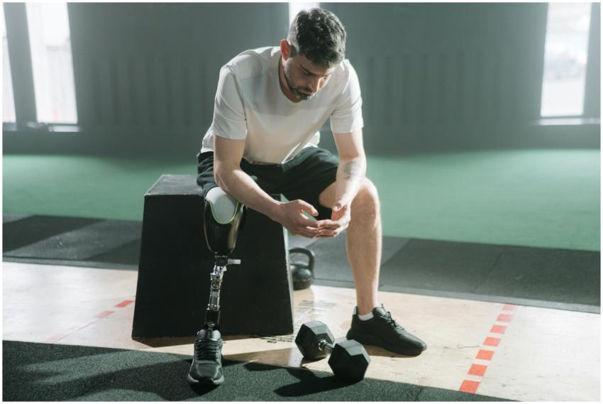 Inspirational portrait of a male athlete with a pr