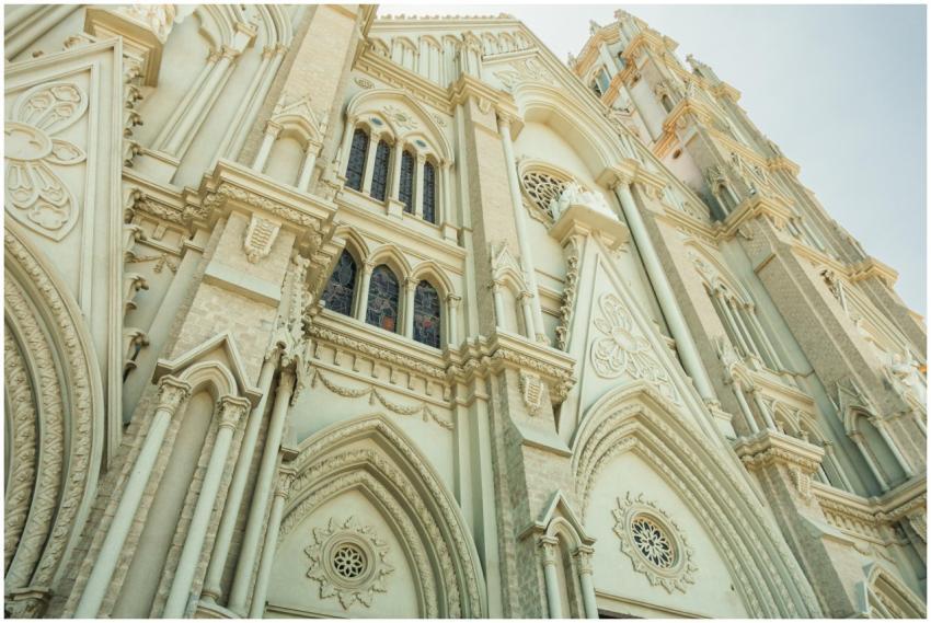 Intricate Gothic architecture of a historic cathed