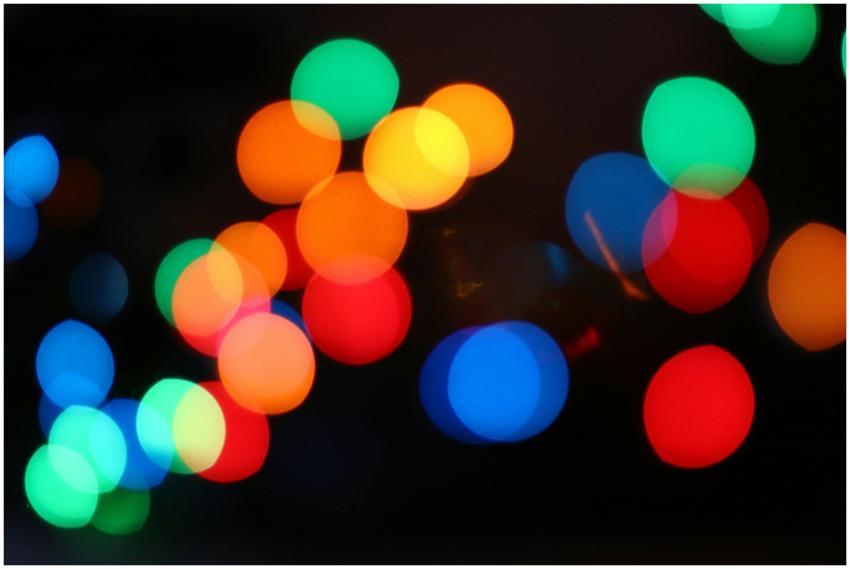 Vivid bokeh lights in vibrant colors creating a dr