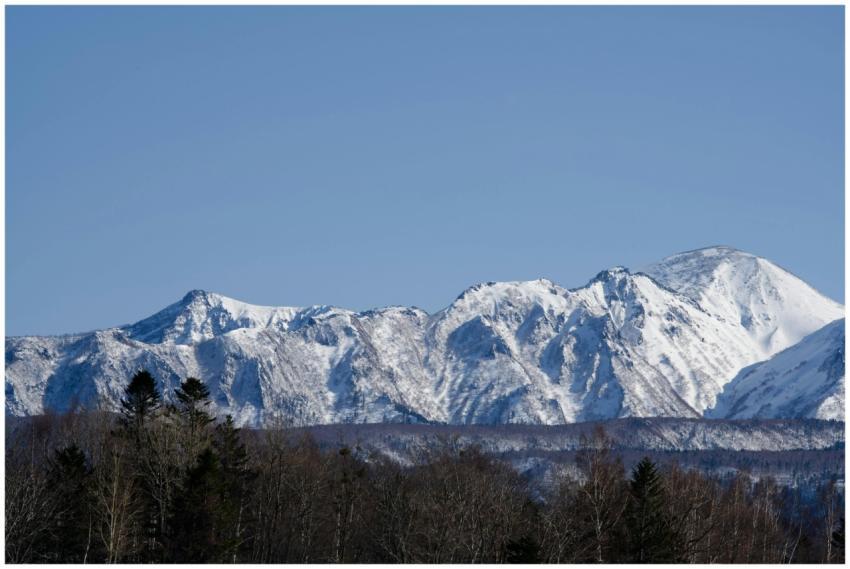 Stunning view of snowcovered mountains in Hokkaido