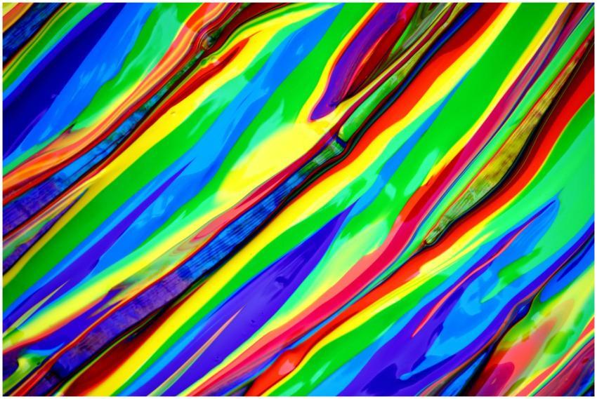 Bright and colorful abstract rainbow painting back