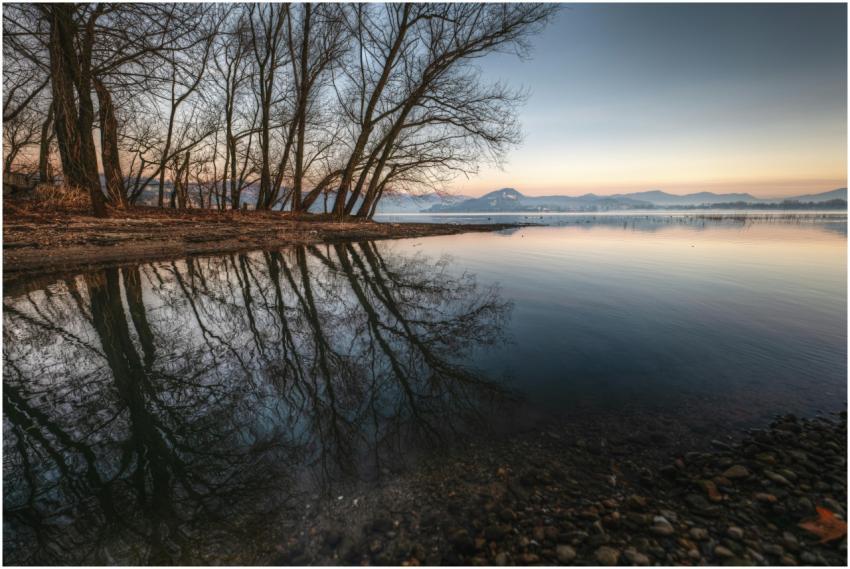 Tranquil Lake Reflection Sunset