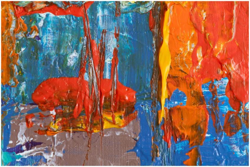 Colorful abstract painting with vibrant textures a