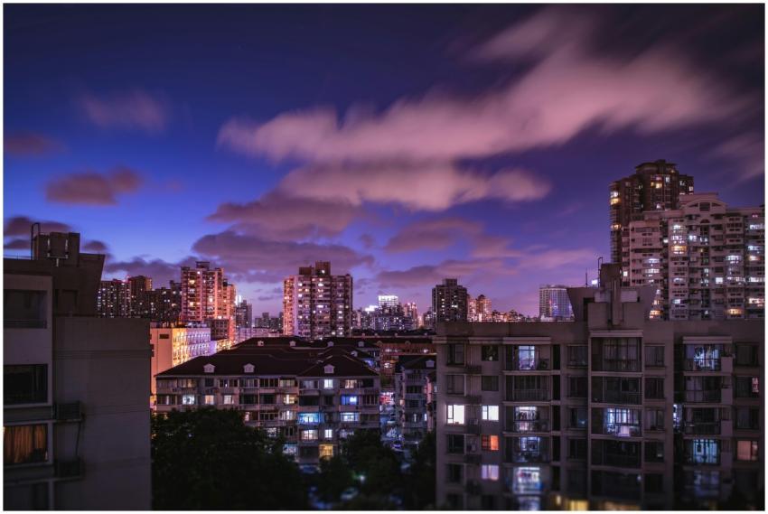 A stunning cityscape at night with vibrant lights
