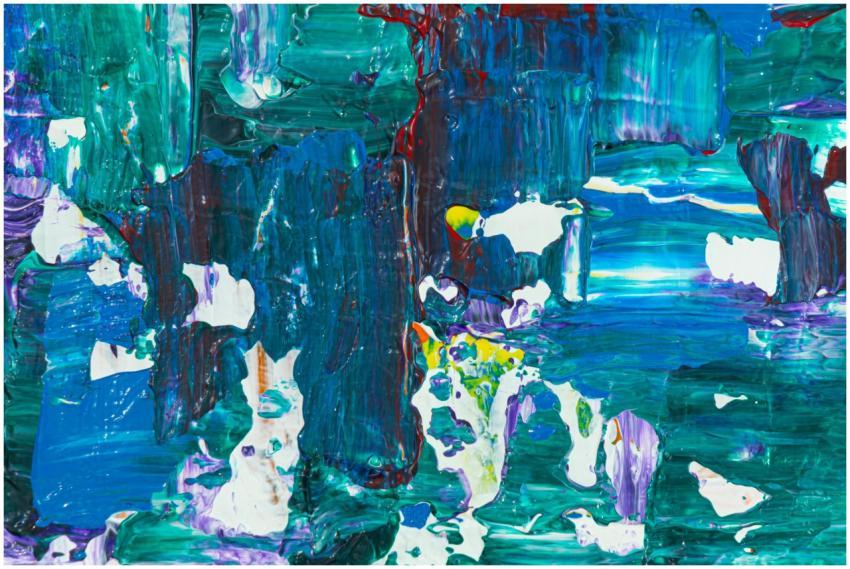 Dynamic abstract expressionism with vivid acrylic