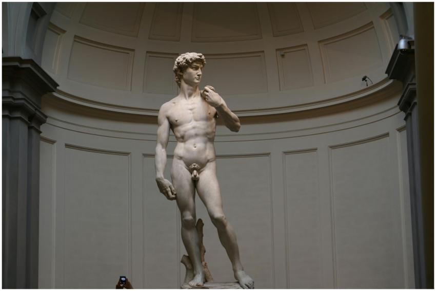 Stunning view of Michelangelo's David, a Renaissan