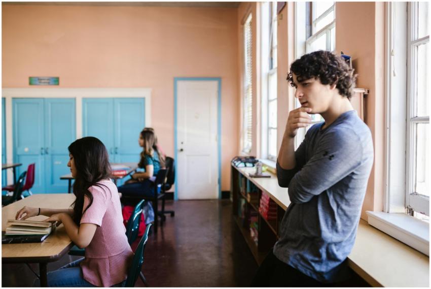 High school students studying and reflecting durin