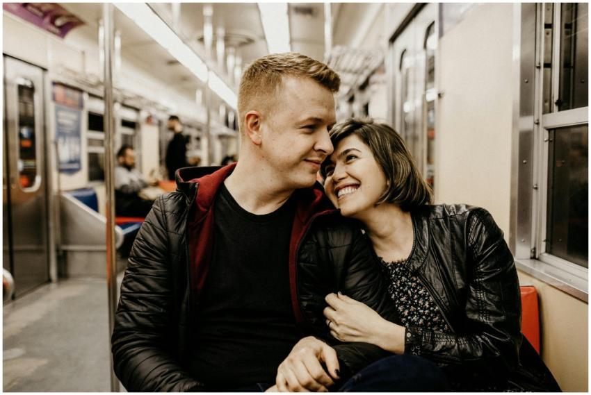 Young couple sharing a tender moment together on a