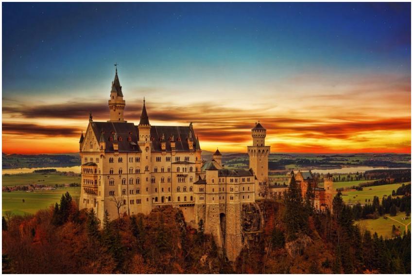 Breathtaking view of Neuschwanstein Castle in Germ