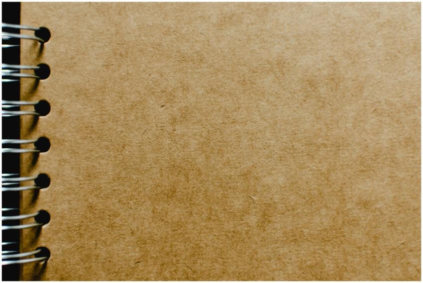 Detailed close-up of a spiral notebook with a focu