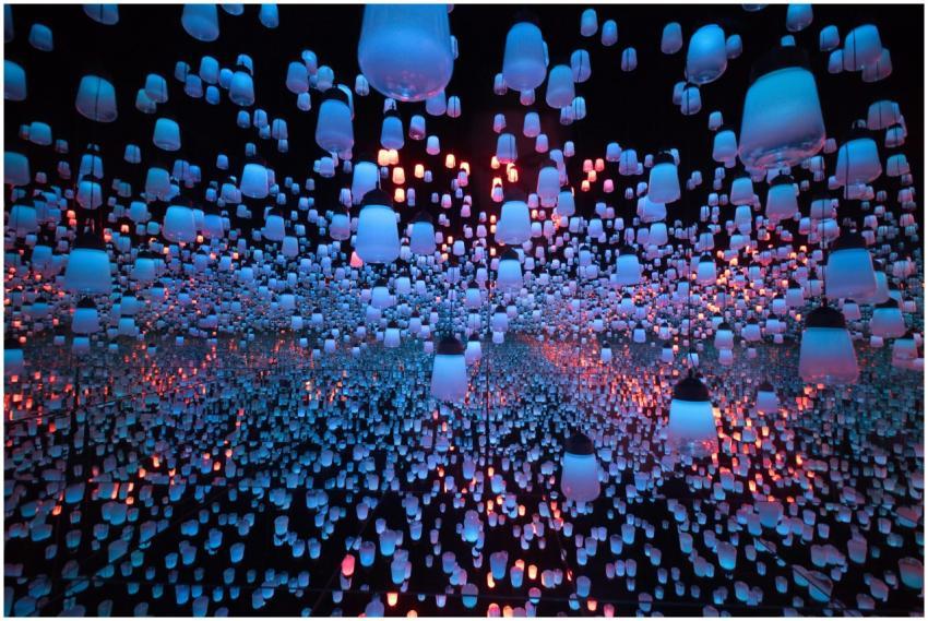 A mesmerizing display of colorful hanging lanterns