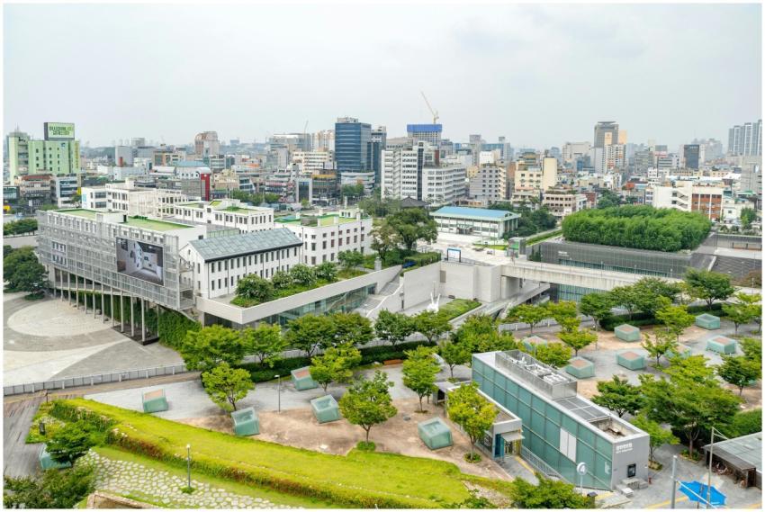 Aerial view of Gwangju cityscape showcasing modern