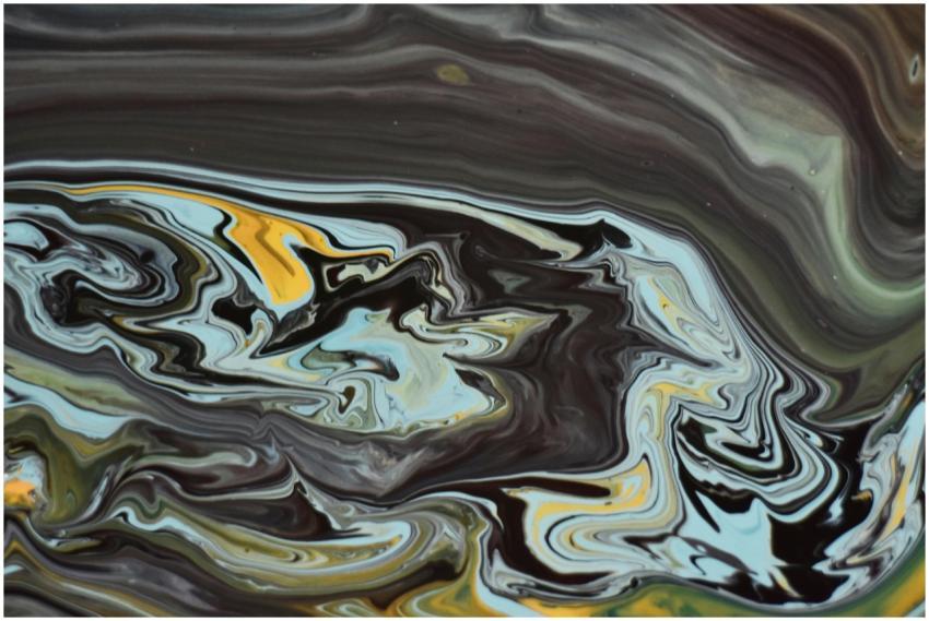 Dynamic fluid art painting with vivid swirls and b