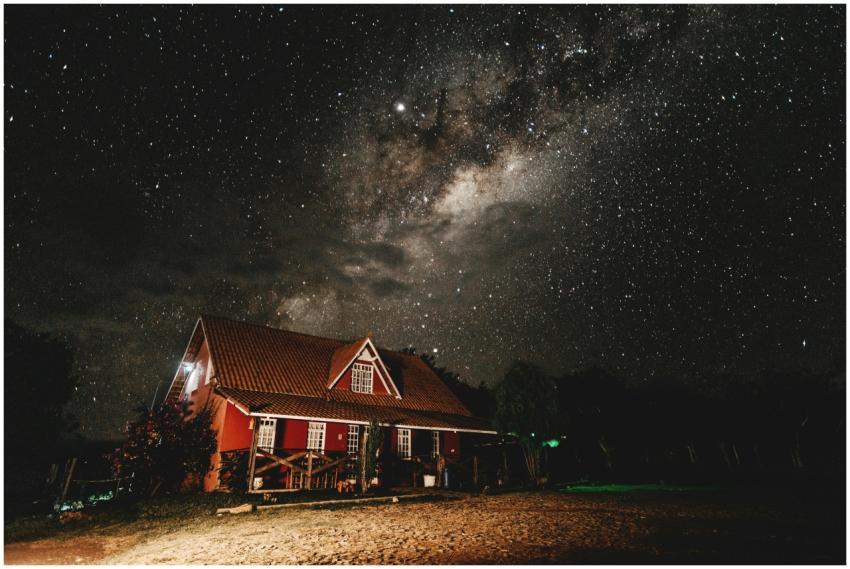 A beautiful starry night sky with the Milky Way ov