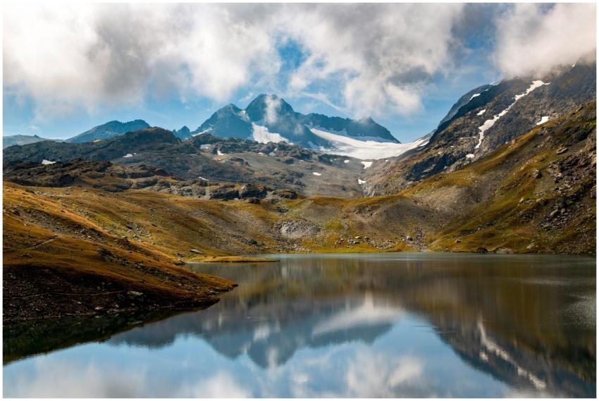 Stunning alpine scenery with mountains and a lake