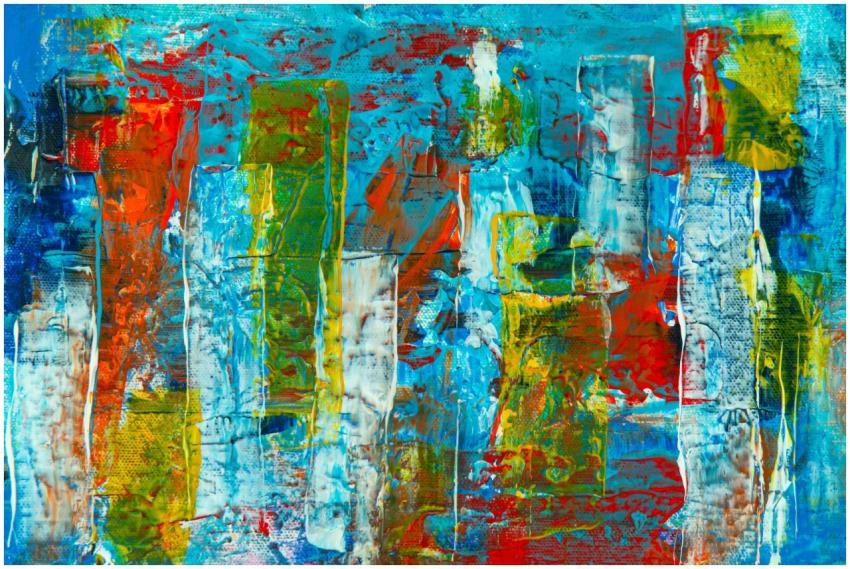Colorful abstract painting with vibrant textures a
