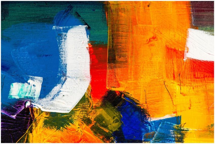 Dynamic abstract painting with bold colors and tex