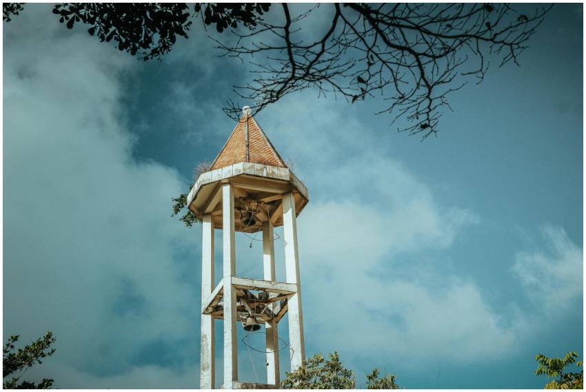 Bell Tower Against Blue