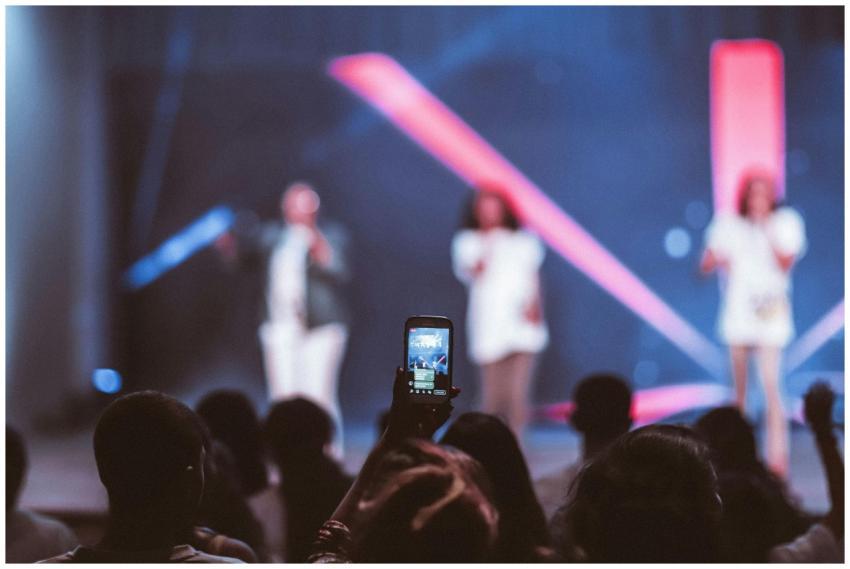 Audience members capture a live music performance