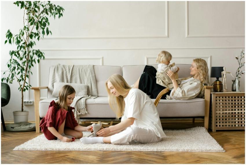 A family enjoys quality time together in a modern
