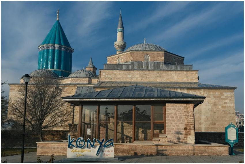 Stunning view of Mevlana Museum in Konya, with its