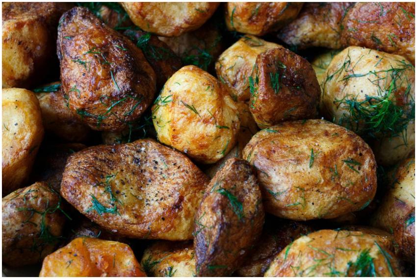 Deliciously crispy roasted potatoes seasoned with