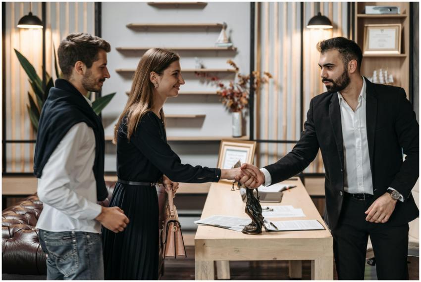 A professional meeting in a modern office with a c