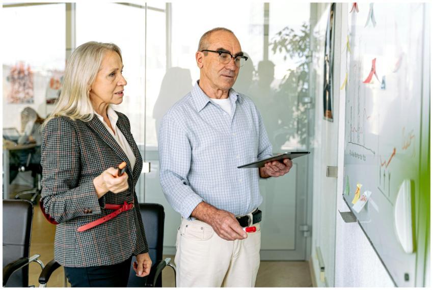 Two professionals engaging in a business meeting,