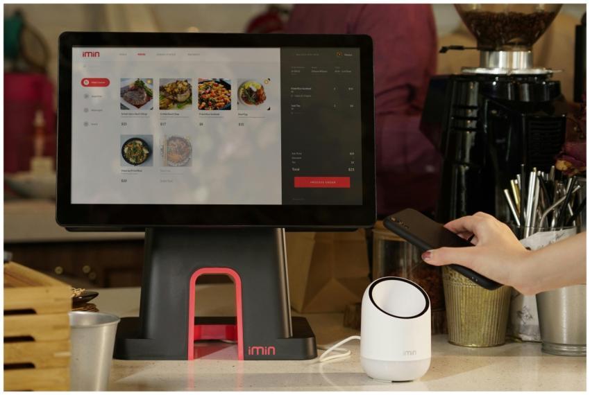 A modern point of sale system with contactless pay