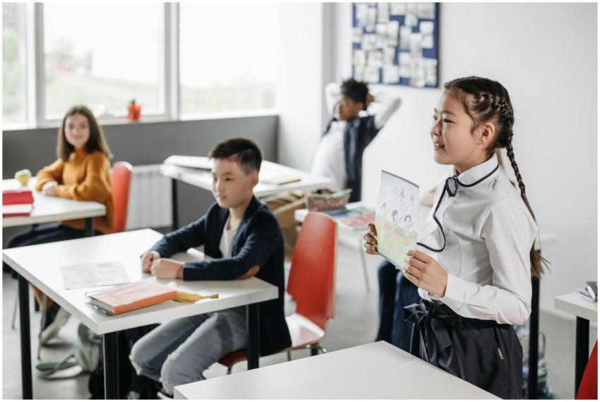 Students in a classroom engaging during a presenta