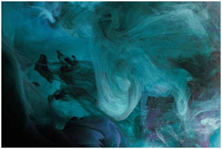 A mesmerizing abstract ink swirl in deep blue tone