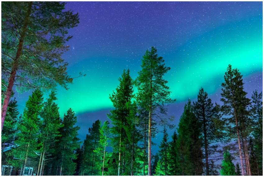 Stunning view of the Northern Lights illuminating