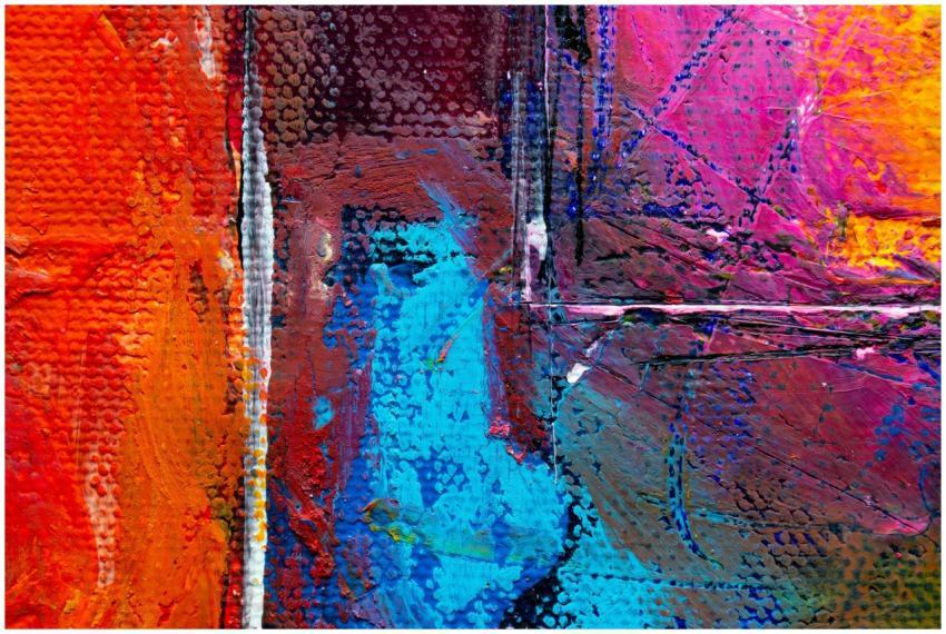 A colorful abstract expressionist painting with vi