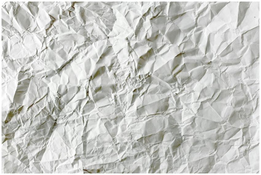 High-resolution image of crumpled white paper text