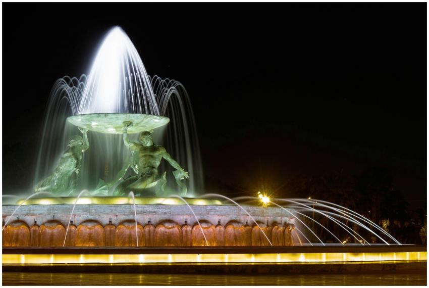 Triton Fountain Night Valletta