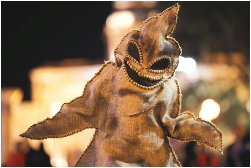 A haunting figure in a Halloween costume spotted d