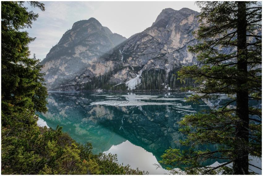 Captivating mountain reflection on Lake Braies in