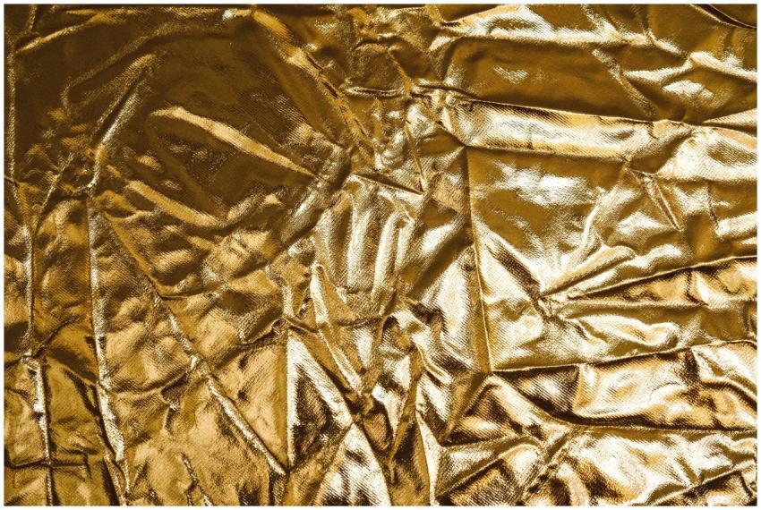 High-resolution image of crumpled gold fabric, per