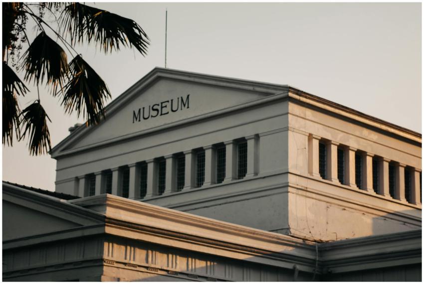 Low angle view of a historic museum building in ur