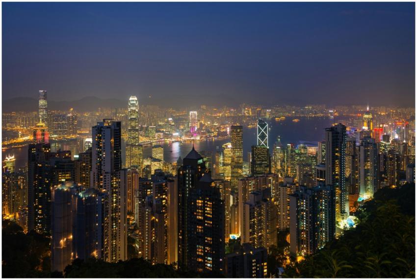 Breathtaking nighttime view of Hong Kong's vibrant