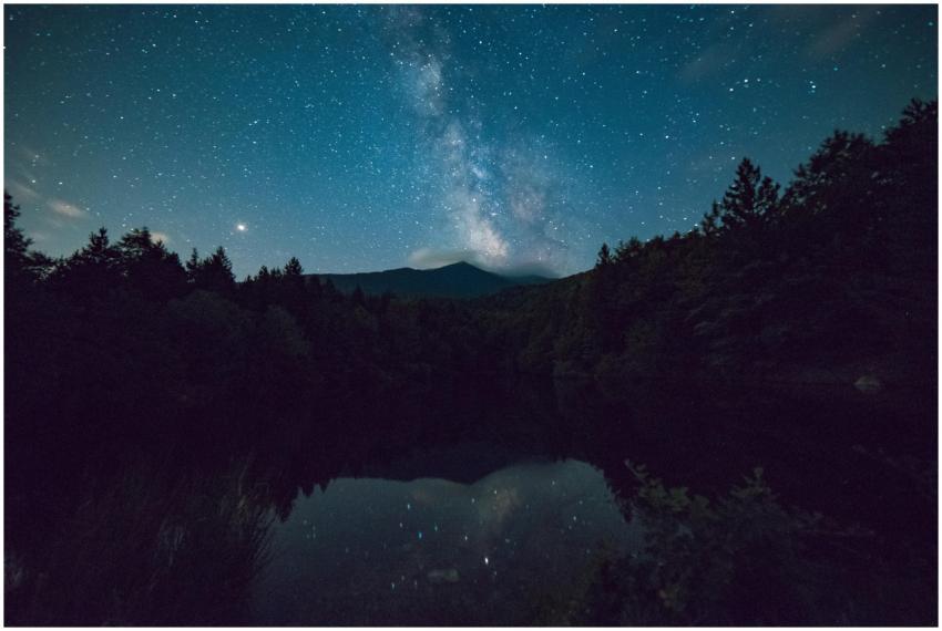 A picturesque night sky with Milky Way over a sere
