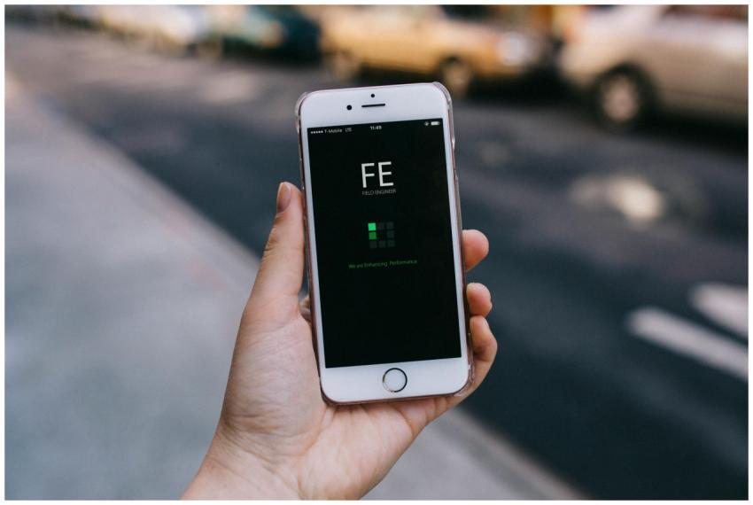 Close-up of a smartphone with an app on screen hel