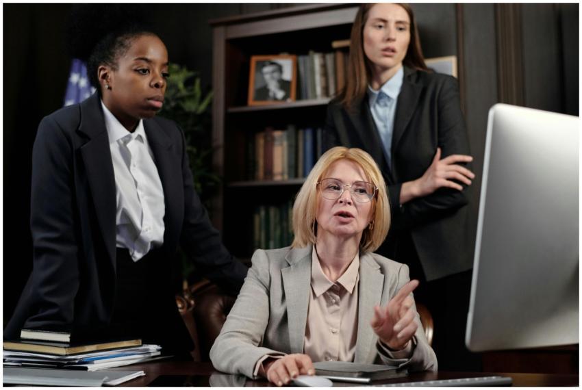 A group of diverse businesswomen collaborating in