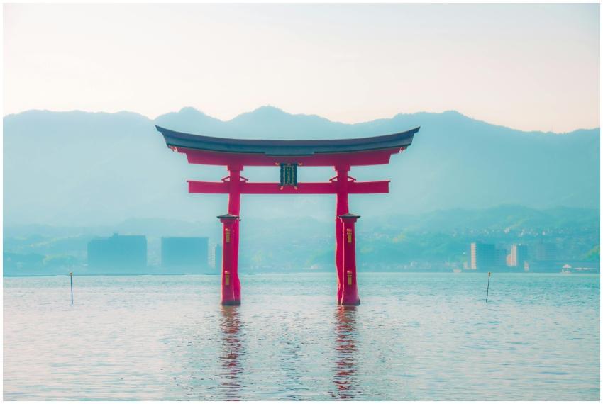 A captivating shot of the iconic Torii gate of Its