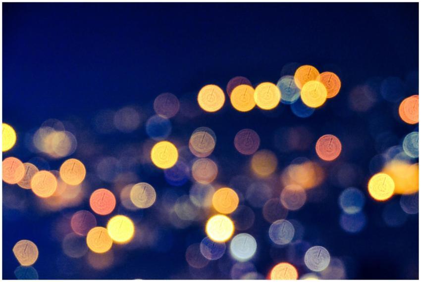 A dazzling display of colorful bokeh lights creati