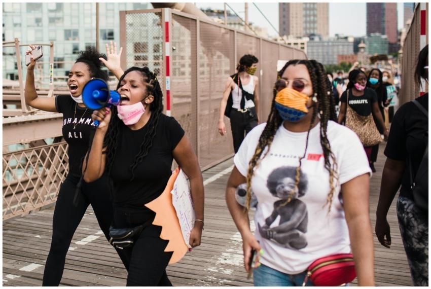Group of diverse people gathered for a Black Lives