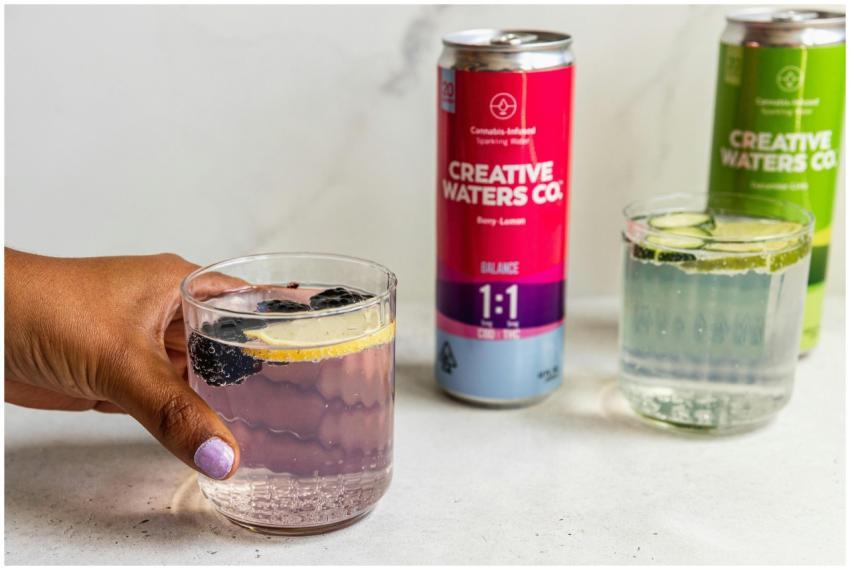 Refreshing cannabis-infused sparkling water with b