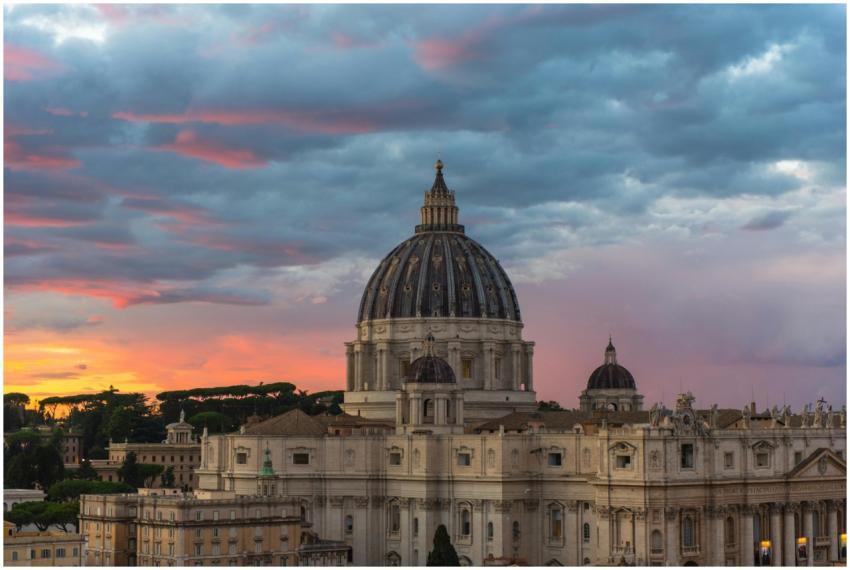 Beautiful view of St. Peter's Basilica surrounded
