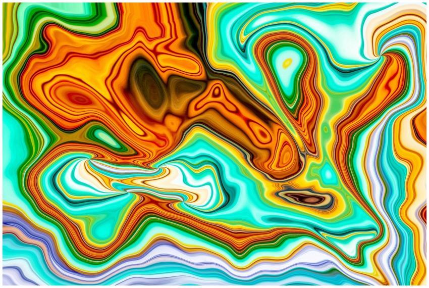 Colorful abstract art featuring swirling patterns