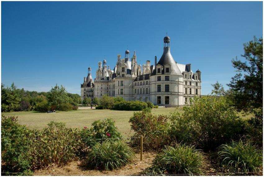 Majestic view of Château de Chambord surrounded by